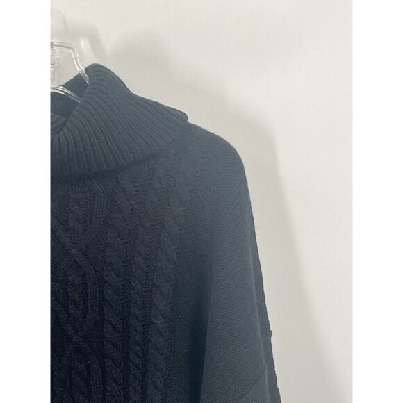Jack by BB Dakota Black Cropped Cable Knit Turtle Neck Sweater Sz Small NWT - Picture 3 of 7